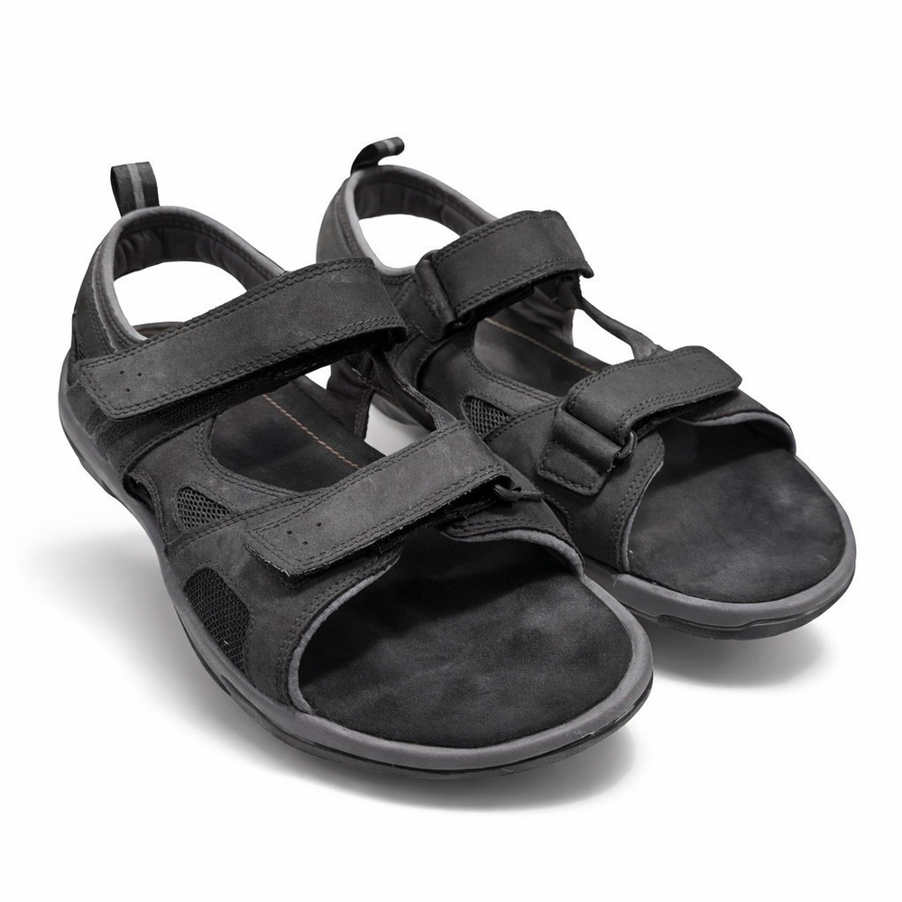 Rockport Sandals 10.5 Black Leather Sport Sandals Shoes K50883